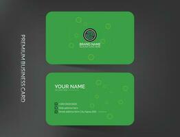 Elegant green business card,Visiting card layout with icons and logo vector design