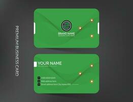 Elegant green business card,Visiting card layout with icons and logo vector design