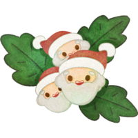 Natale carino vivace vischio ramo Santa papercraft png