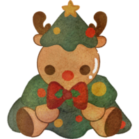 Kerstmis schattig levendig rendier Kerstmis boom papercraft png