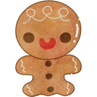 Navidad linda vibrante pan de jengibre papercraft png