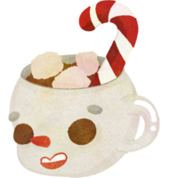 Christmas Cute Vibrant Snowman Mug Papercraft png