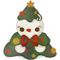 Christmas Cute Vibrant Snowman Christmas Tree Papercraft png