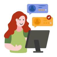 Editable design icon of online chatting vector