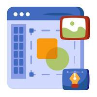 Math shapes on webpage, online geometric shapes icon vector