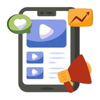 A unique design icon of mobile video promotion vector