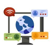 Global chatting icon in unique design vector