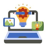 A flat design icon of idea generation vector