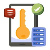 Conceptual flat design icon of mobile access vector