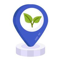 A flat design icon of ecology location vector