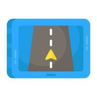 Conceptual flat design icon of online road vector