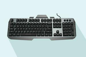 Gaming keyboard top view isolated on Background vector illustration eps