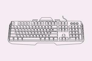 Gaming keyboard top view isolated on Background vector illustration eps