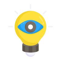 Conceptual flat design icon of idea monitoring vector