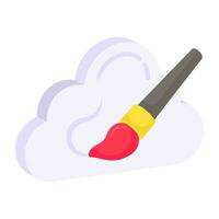 Conception flat design icon of cloud designing vector