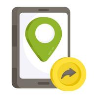 Premium design icon of forward mobile location vector