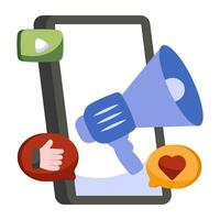 A creative design icon of mobile marketing vector