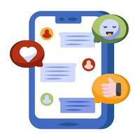 Trendy design icon of mobile chatting vector