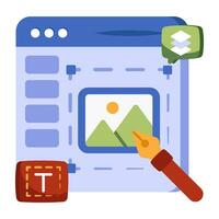 Conceptual flat design icon of web landscape vector