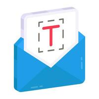 An icon design of text mail vector