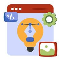 Conceptual flat design icon of bezier idea vector