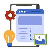 A flat design icon of idea generation vector