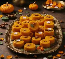 AI generated Pumpkin Halwa or Halwa is a popular sweet dish from Maharashtra, India photo