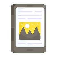 Conceptual flat design icon of mobile landscape vector