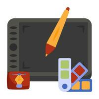 Trendy design icon of pen tablet vector