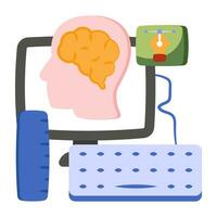 único diseño icono de cerebro vector