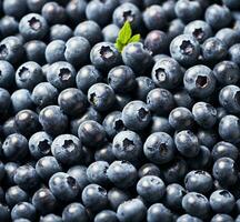 AI generated blueberries on the table photo