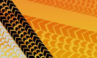 Orange gradient tire tracks background. vector