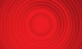 Abstract circle layers texture on red background with shadow. vector