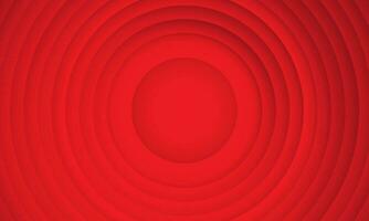 Abstract circle layers texture on red background with shadow. vector