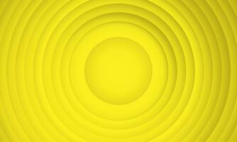 Abstract circle layers texture on yellow background with shadow. vector