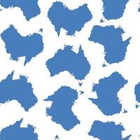 Blue maps of Australia in seamless pattern on white background vector