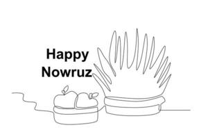 el símbolos de el nowruz celebracion son arroz y manzanas vector