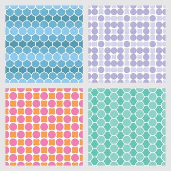 vistoso resumen circulo básico forma sin costura patrones vector