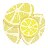 Round yellow lemon flat icon for design of social networks and websites. Simple vector clipart