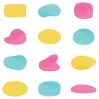 A set of abstract spots, blobs and shapes of different colors vector