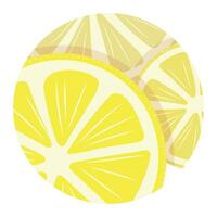 Round yellow lemon flat icon for design of social networks and websites. Simple vector clipart