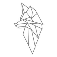 resumen zorro cabeza en origami estilo. sencillo moderno ilustración vector