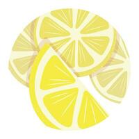 Round yellow lemon flat icon for design of social networks and websites. Simple vector clipart