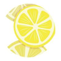 Round yellow lemon flat icon for design of social networks and websites. Simple vector clipart