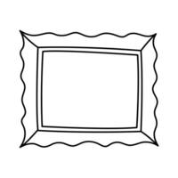 Simple vintage hand drawn doodle frame or border vector