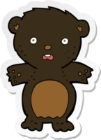 autocollant d'un dessin animé d'ours noir effrayé png