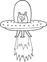 black and white cartoon space alien png