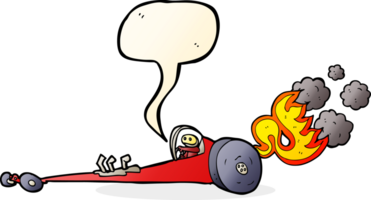 cartoon drag racer with speech bubble png