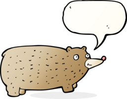 funny cartoon bear with speech bubble png