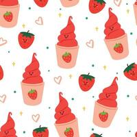 seamless pattern cartoon dessert. cute food wallpaper for textile, gift wrap paper vector